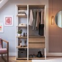 Ver imagem 1 de Guarda Roupa Closet 2 Peças com 1 Cabideiros 2 Gavetas e 6 Nichos Easy Bege/Branco/Montana