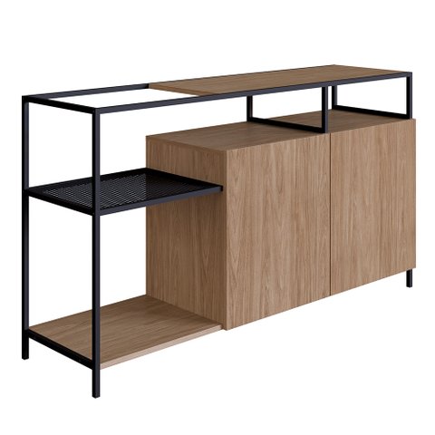 Buffet Bar Dinâmico New Hanover e Preto 135 cm - D’Rossi