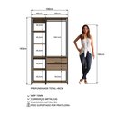 Ver imagem 5 de Guarda Roupa Closet 2 Peças com 1 Cabideiros 2 Gavetas e 6 Nichos Easy Bege/Preto/Montana