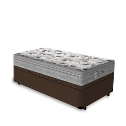Cama Box Com Baú Solteiro + Colchão De Molas Ensacadas - Probel - Evolution 88x188x74cm:marrom - 3