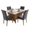 Ver imagem 1 de Conjunto Sala de Jantar Mesa 1,20m com Vidro Montreal 4 Cadeiras Bele