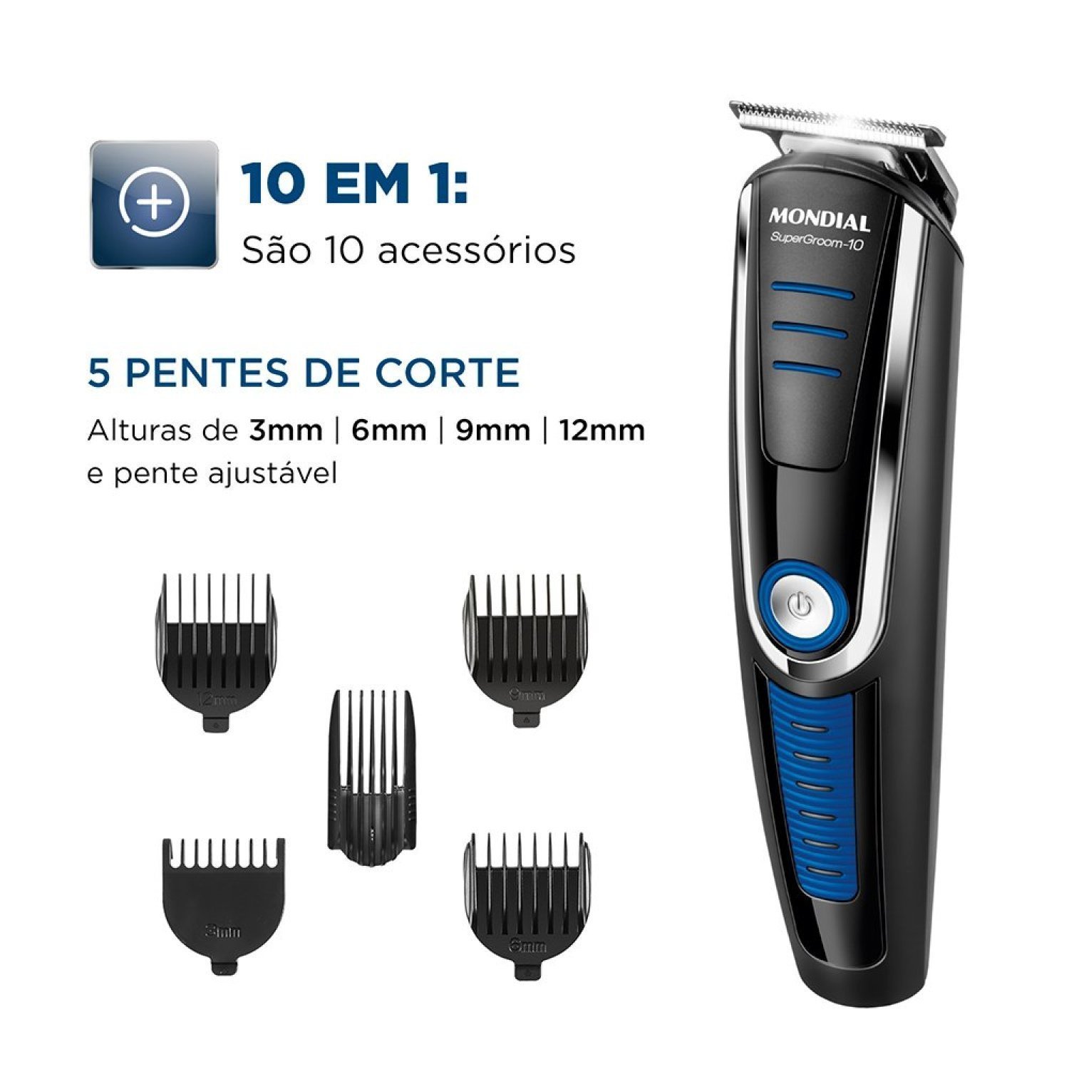 Aparador de Pelos Super Groom 10 6w Bivolt Bg-03 Mondial - 3