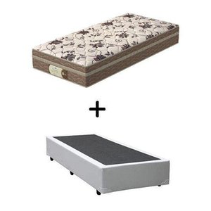 Cama Box Solteiro + Colchão Mola Ensacada Probel Style Pillow Euro Solteiro