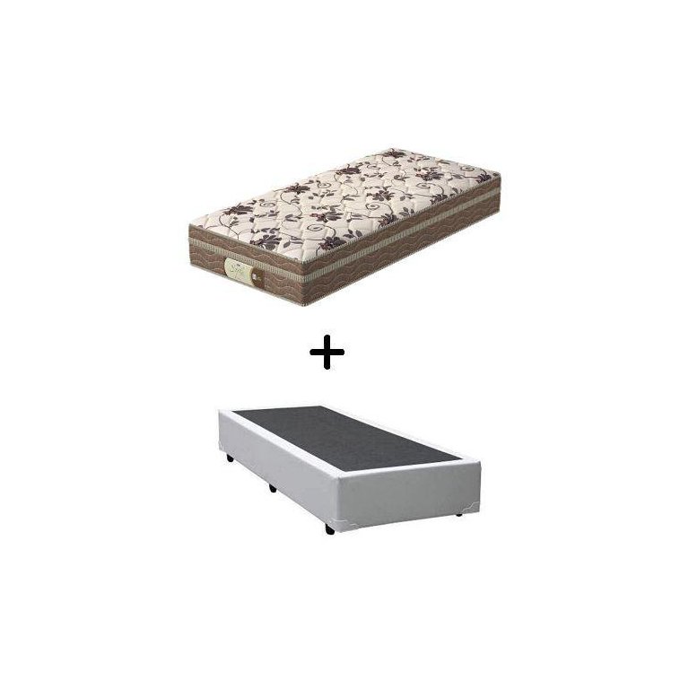 Cama Box Solteiro + Colchão Mola Ensacada Probel Style Pillow Euro Solteiro