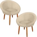 Ver imagem 1 de Kit 2 Poltronas Decorativa para Sala de Espera Recepção Resistente Escritório Tecido Veludo Luxo