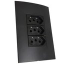 Ver imagem 3 de Conjunto 4x2 Linha Ebony Clean Acetinado Margirius 4x2" 3 Tomada 2p+t 10 a