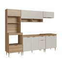 Ver imagem 3 de Cozinha Completa Modulada 5 Peças com Torre Quente para 2 Fornos e Espaço para Cooktop Veneza Modulada Bege/Mel/Arenas