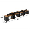 Ver imagem 6 de Estação de Trabalho 8 Lugares Smart Office 8 Mesas 6 Armários 2 Aparadores - Preto e Cedro