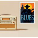 Ver imagem 1 de Quadro Músico Blues - Vintage 33x24cm:moldura Preta