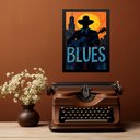 Ver imagem 2 de Quadro Músico Blues - Vintage 33x24cm:moldura Preta