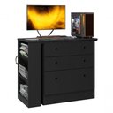 Ver imagem 6 de Mesa Escrivaninha Cômoda Giratória Gamer e Estudo Mdp Preto