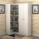Ver imagem 1 de Conjunto de Estante de Canto com Armário 2 Portas Office Branco