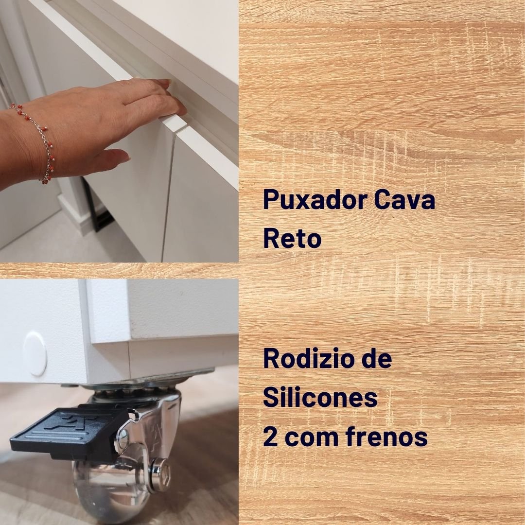 Mini Despensa Branca de 2 Portas - em Mdf para Sua Cozinha, Armário para Cozinha Pequena - 7