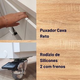 Mini Despensa Branca de 2 Portas - Mdf , Armário para Cozinha Pequena - 5