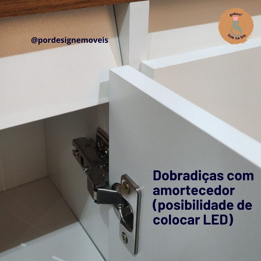 Mini Despensa Branca de 2 Portas - em Mdf para Sua Cozinha, Armário para Cozinha Pequena - 8