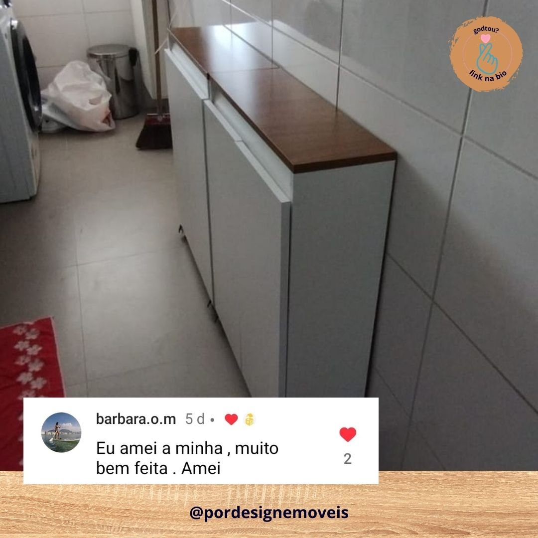 Mini Despensa Branca de 2 Portas - em Mdf para Sua Cozinha, Armário para Cozinha Pequena - 10