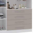 Ver imagem 4 de Guarda Roupa Solteiro 132cm 3 Portas 4 Gavetas Taiga Branco/cinnamon L01 - Mpozenato