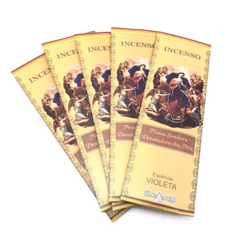 Incenso Vareta Nossa Senhora Desatadora Dos Nós Essência Violeta - Kit 5 Cx