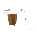 Ver imagem 2 de Mesa de Jantar Danielly 120 cm Tampo Reto Nature Off White – Henn