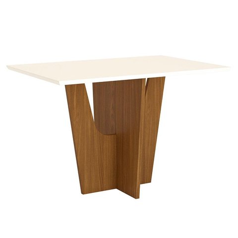 Mesa de Jantar Danielly 120 cm Tampo Reto Nature Off White – Henn