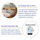 Ver imagem 7 de Cama de Casal 4 Gavetas e Cabeceira Nicho com LED MDF Aurora Yescasa Marrom/Carvalho Hanover
