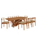 Ver imagem 2 de Sala de Jantar Mesa Vênus 240cm Tampo Laminado Canto Barril e 8 Cad Noronha Premium