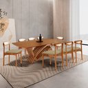 Ver imagem 1 de Sala de Jantar Mesa Vênus 240cm Tampo Laminado Canto Barril e 8 Cad Noronha Premium