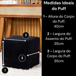 Capa de Puff Quadrado Avulsa Lisa Ajustável com Elástico - Tecido Veludo Suede Decoração Banquinho L - 4