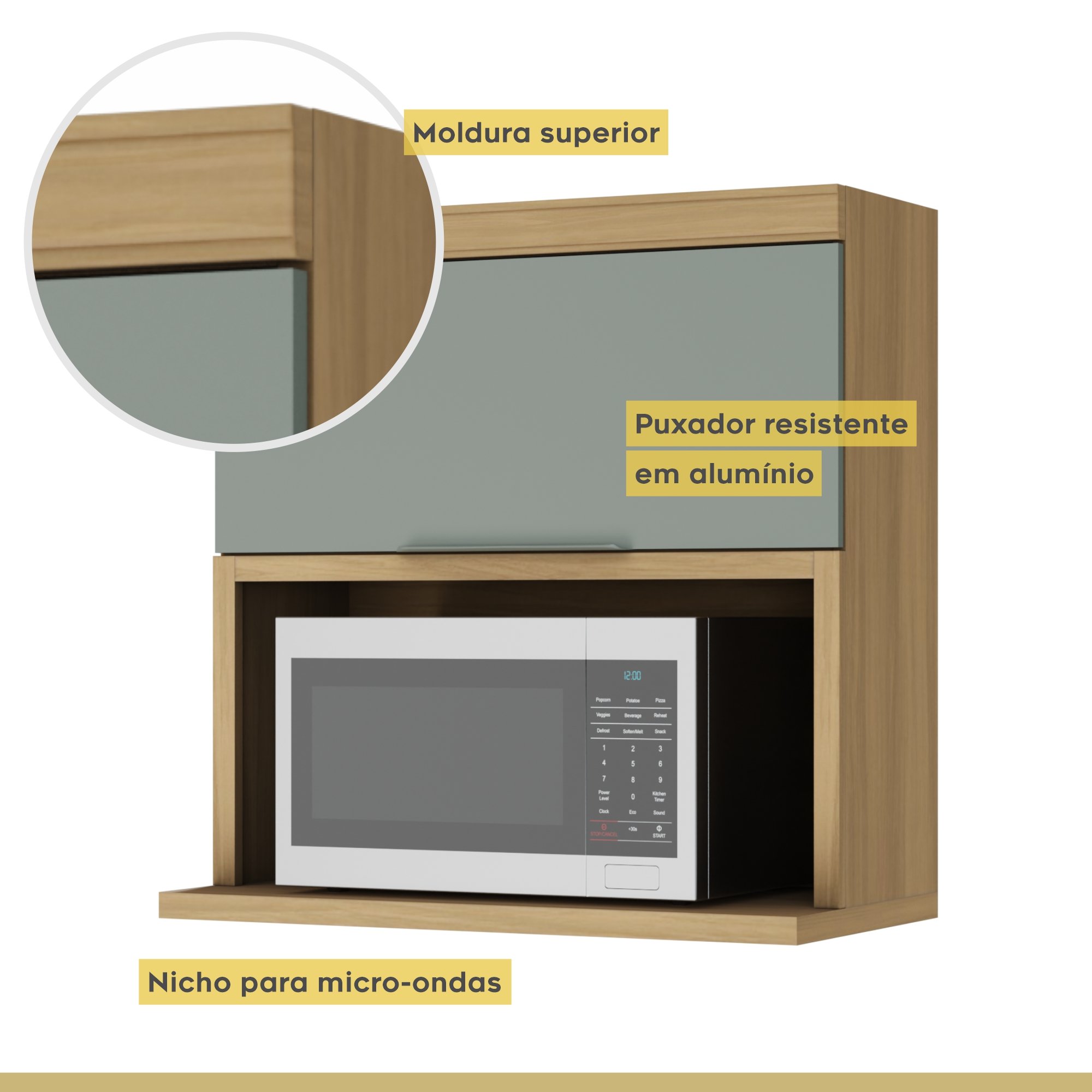 Cozinha Modulada 4 Peças Ripado  100% Mdf Marquesa - 3