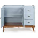 Ver imagem 2 de Balcão para Pia Copenhagen 2 Portas e 3 Gavetas - 1042 Laca - Azul Bebê