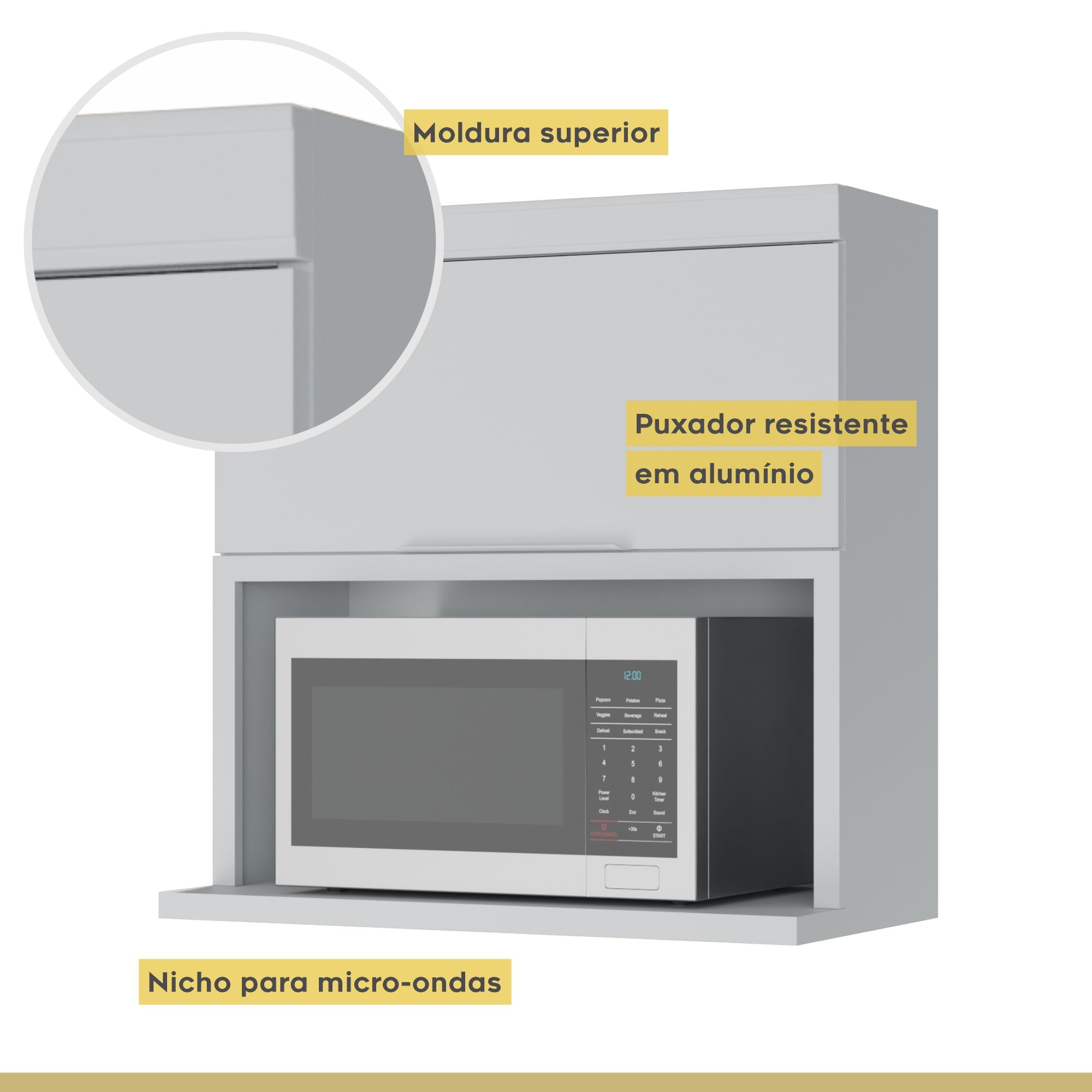 Cozinha Modulada 4 Peças Ripado  100% Mdf Marquesa - 3