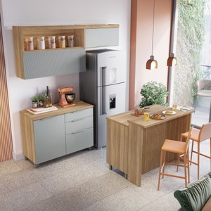 Cozinha Modulada 5 Peças Ripado  100% Mdf Marquesa Gourmet