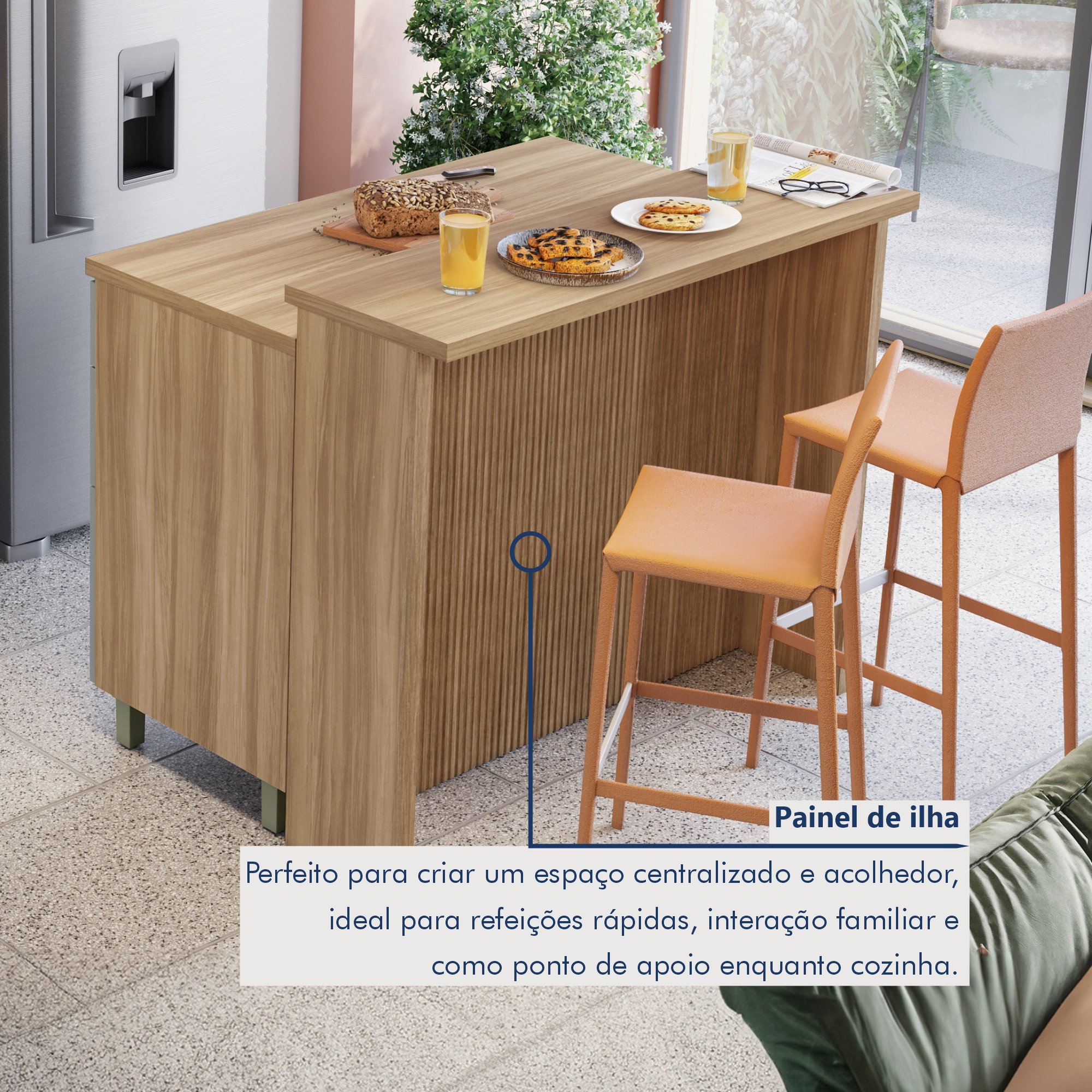 Cozinha Modulada 5 Peças Ripado  100% Mdf Marquesa Gourmet - 2