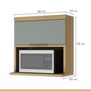 Ver imagem 5 de Cozinha Modulada 2 Peças Ripado 100% MDF Marquesa Marrom/Nature/Verde