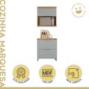 Ver imagem 2 de Cozinha Modulada 2 Peças Ripado 100% MDF Marquesa Marrom/Nature/Verde