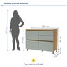 Cozinha Modulada 7 Peças Com 3 Armários Aéreos Ripado 3 Balcões 1 Paneleiro  100% Mdf Rainha - 19