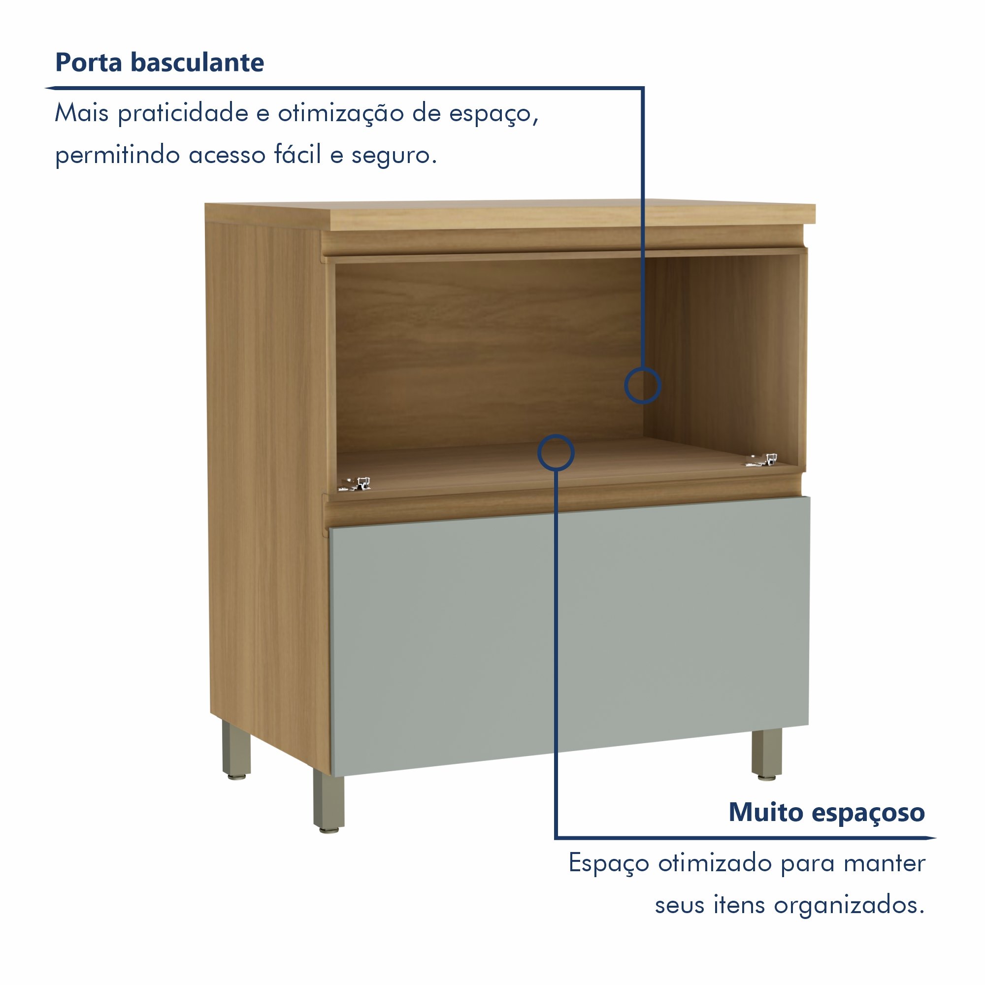 Cozinha Modulada 7 Peças Com 3 Armários Aéreos Ripado 3 Balcões 1 Paneleiro  100% Mdf Rainha - 8