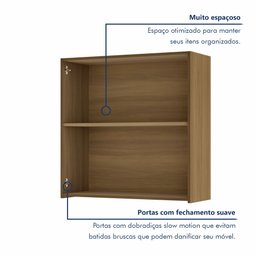 Cozinha Modulada 7 Peças Com 3 Armários Aéreos Ripado 3 Balcões 1 Paneleiro  100% Mdf Rainha - 15