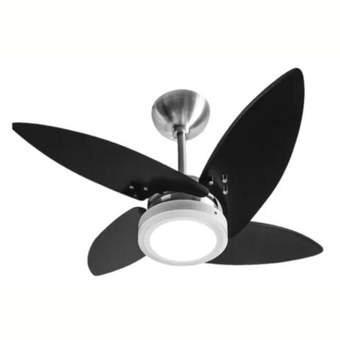 Ventilador de Teto Tron 130W 120cm 4 Pás 3 Velocidades Preto Azzam 110V
