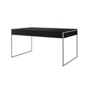 Ver imagem 3 de Mesa Jantar Industrial Retangular Filadélfia Preta 137x90cm Base Ferro Branco com 4 Cadeiras Pretas