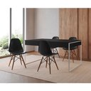 Ver imagem 1 de Mesa Jantar Industrial Retangular Filadélfia Preta 137x90cm Base Ferro Branco com 4 Cadeiras Pretas