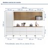 Cozinha Modulada 7 Peças Com 3 Armários Aéreos Ripado 3 Balcões 1 Paneleiro  100% Mdf Rainha - 4