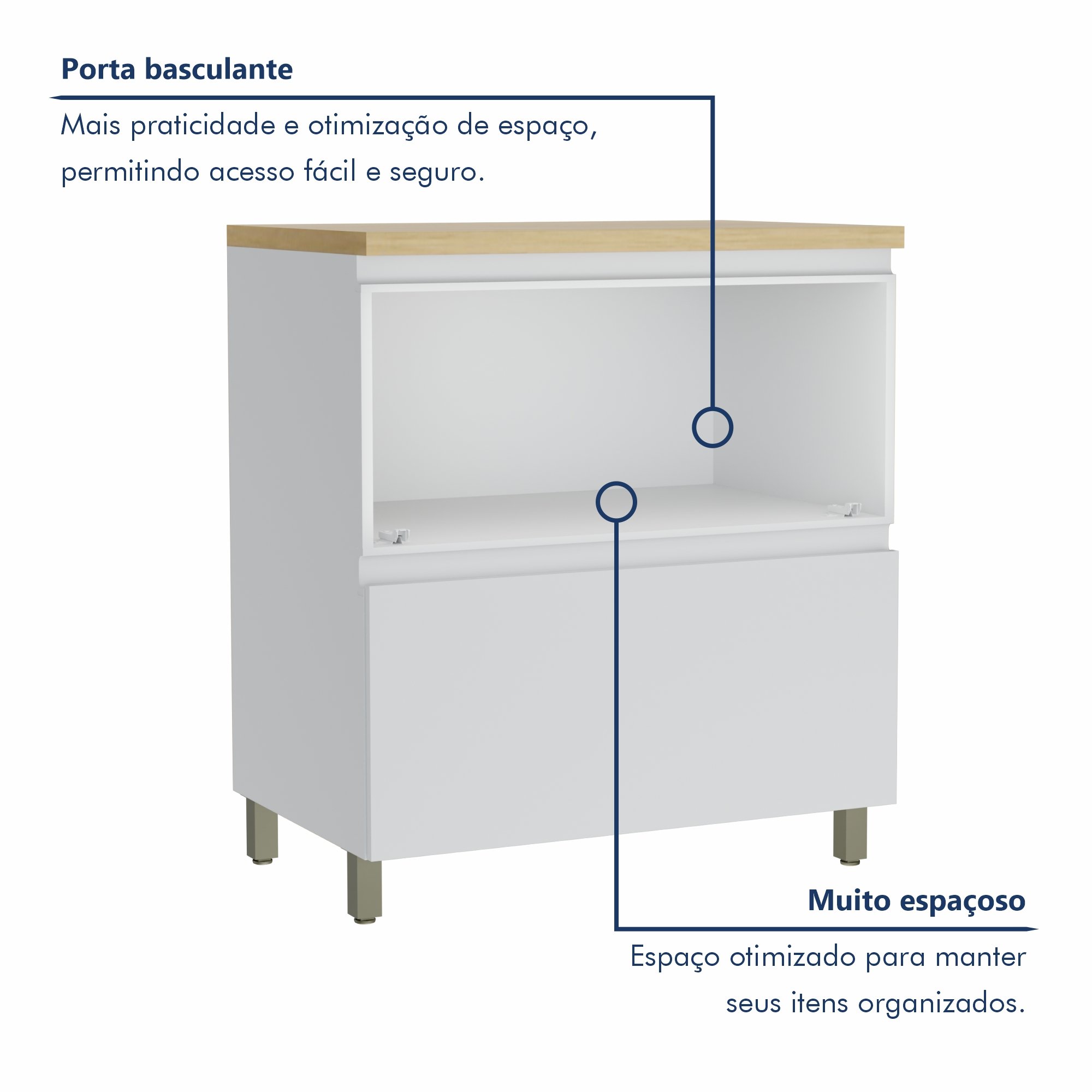 Cozinha Modulada 7 Peças Com 3 Armários Aéreos Ripado 3 Balcões 1 Paneleiro  100% Mdf Rainha - 8