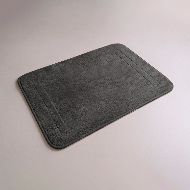 Tapete Porta Entrada Antiderrapante Aconchego 65x45cm Chumbo