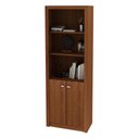 Ver imagem 3 de Escritório com Mesa para Computador 2 Gavetas com Armário Pareteleira 2 Portas Amendoa - Fdecor