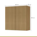 Ver mais imagens de Cozinha Modulada 8 Peças com 2 Armários Aéreos Ripado 4 Balcões 1 Paneleiro 1 Painel de Ilha 100% MDF Rainha Gourmet Marrom/Nature/Verde
