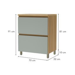 Cozinha Modulada 8 Peças Com 2 Armários Aéreos Ripado 4 Balcões 1 Paneleiro 1 Painel De Ilha  100% Mdf Rainha Gourmet - 14