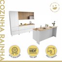 Ver imagem 2 de Cozinha Modulada 8 Peças Com 2 Armários Aéreos Ripado 4 Balcões 1 Paneleiro 1 Painel De Ilha  100% M