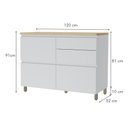 Ver mais imagens de Cozinha Modulada 8 Peças Com 2 Armários Aéreos Ripado 4 Balcões 1 Paneleiro 1 Painel De Ilha  100% M