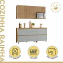 Ver imagem 6 de Cozinha Modulada 4 Peças Ripado 100% MDF Rainha Verde/Nature